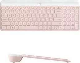 Set tastierë + Maus wireless Logitech Slim Wireless Combo MK470, layout SLO, 2.4 GHz, rozë
