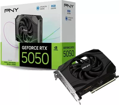 Kartelë grafike PNY RTX 5050, 8GB GDDR6, single fan, e zezë