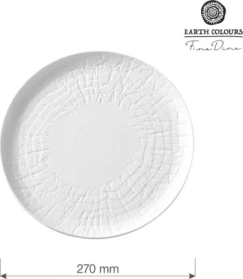 Pjatë e sheshtë Fine Dine Nordic Ø270 mm porcelan, e bardhë, set 3 copë