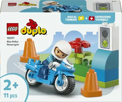 Set ndërtimi LEGO DUPLO Blue Police Motorcycle 10471, 11 copë, 2+ vjeç, blu