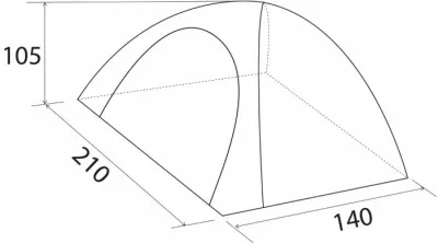 Tendë automatike BRUNNER Strato 2 Automatic 0102978N, për 2 persona, 210×140×105 cm, 1500 mm, jeshile/gri