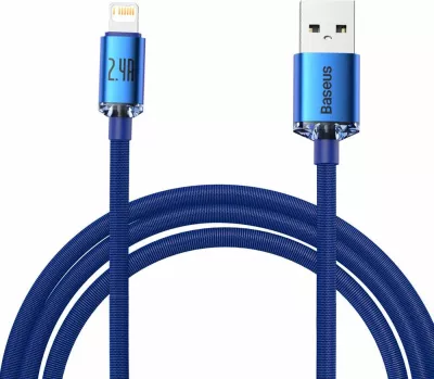 Kabllo USB-A në Lightning Baseus Crystal BSU3025BLU 2 m 2.4 A USB 2.0 blu