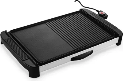 Grill elektrik Elit BQ-18 1800W, sipërfaqe XL 48×31.5 cm, dy pllaka, sipërfaqe jo-ngjitëse, rregullim automatik temperature