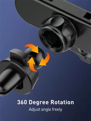 Mbajtëse telefoni LDNIO MG03 gravity për grilë ventilimi, 360°, ABS, e zezë