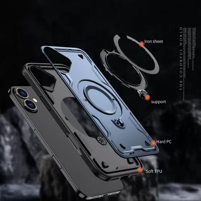 Mbështjellës Hurtel Hybrid Armor Trendy me MagSafe për iPhone 16 Plus, Blu