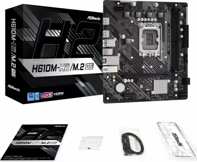 Pllakë amë ASRock H610M-H2/M.2 D5 Micro ATX, DDR5, M.2, Dual HDMI, Gigabit LAN, e zezë