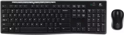 Set tastierë + maus Logitech Wireless Combo MK270, US layout, USB 2.0, multimedia keys, model 920-004509 (920004509), e zezë