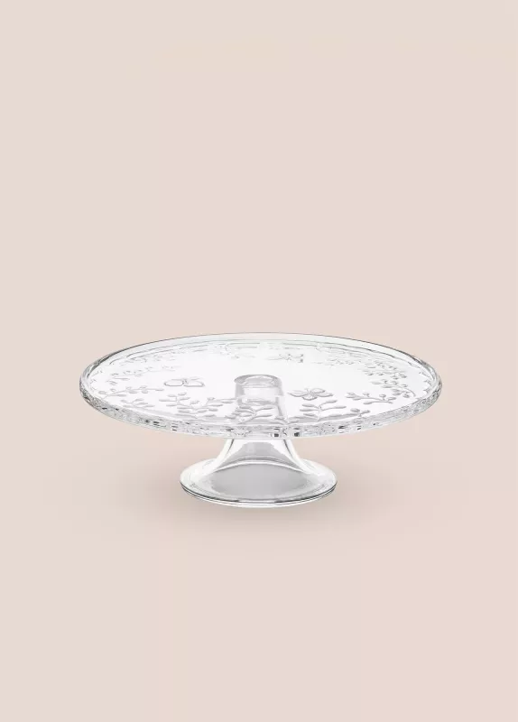 Pjatë për servirje torte prej qelqi, Hermia, CAM0496