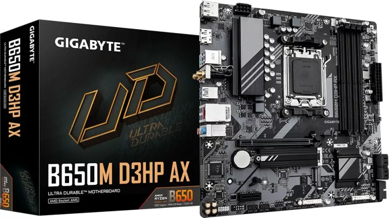 Pllakë amë Gigabyte GA-B650M D3HP AX, Socket AM5, micro ATX