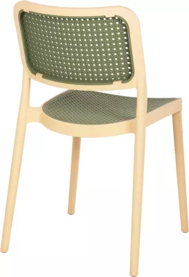 Karrige polipropileni MEKO FH5934.04, bezhë dhe jeshile ulliri, 41x49x102H cm
