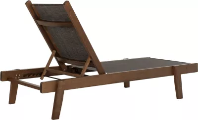 Shezllon profesional për plazh, dru ahu, ngjyrë arre, FH10356.04, 200x61-66x31-91H cm