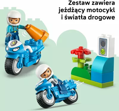 Set ndërtimi LEGO DUPLO Blue Police Motorcycle 10471, 11 copë, 2+ vjeç, blu