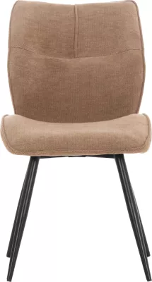 Set 2 karriga për ngrënie GAFF, material stof taupe, këmbë metalike të zeza, 50x67x89cm