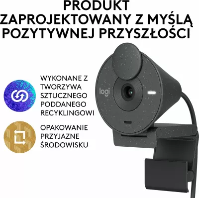 Webkamerë Logitech Brio 300 Full HD 1080p USB-C, Graphite (960-001436)