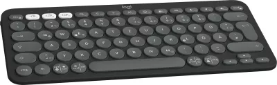 Tastierë Logitech Pebble Keys 2 K380s, mini, wireless, RF + Bluetooth, QWERTZ, grafit