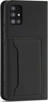 Mbështjellës Hurtel Magnet Card Case për Xiaomi Redmi Note 11 Pro, me kapak, portofol dhe qëndrim, i zi