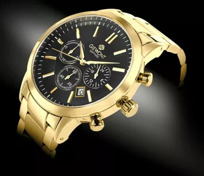 Orë dore meshkuj Giewont GW8510-B5, gold black, set