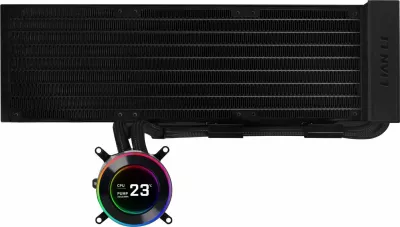 Ftohës uji AiO Lian Li Hydroshift II LCD-C 360N 360mm fanless me LCD 2.1" ARGB, i zi