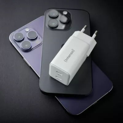 Karikues GaN INTENSO W40CC 40W 2x USB-C, i bardhë