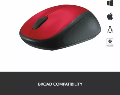 Maus wireless mini Logitech M235, optik, nano USB, 3 butona, e kuqe