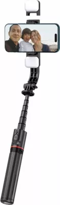 Selfie stick me tripod Tech-Protect L05S me Bluetooth dhe dritë LED, i zi