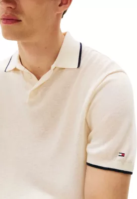 Xhemper polo për meshkuj Tommy Hilfiger MW0MW40539, fildishi [Madhësia: S]