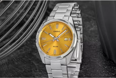 Orë dore për meshkuj Casio, argjendtë