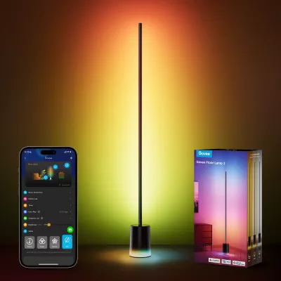 Lampë dyshemeje smart Govee Floor Lamp 2 RGBICWW, E zezë