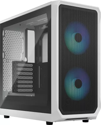 Kasë Fractal Design Focus 2 RGB, midi tower, xham i temperuar, RGB, e bardhë