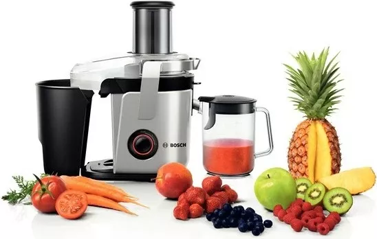 Shtrydhëse lëngjesh Bosch MES4000, 3 L, 1000 W, e zezë, gri, çelik inox