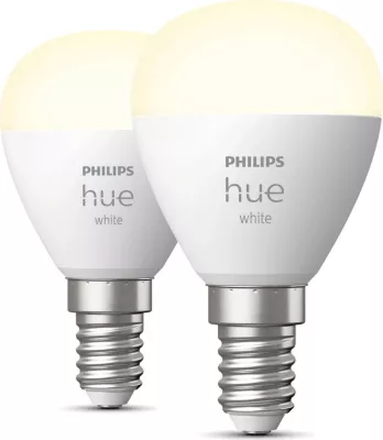 Llambë e mençur Philips Hue White Lustre, E14, 2 copë, LED, Bluetooth/Zigbee, e bardhë