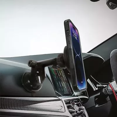 Mbështjellës magnetik BMW BMCMM22MRK me karikues wireless, për ventilator ajri/kokpit/dritare, i zi M Edition