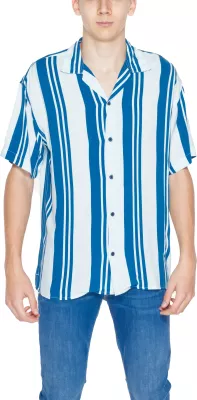 Këmishë me mëngë të shkurta për meshkuj Jack & Jones Jcojeff Aop Resort 12252536, blu e zbehtë