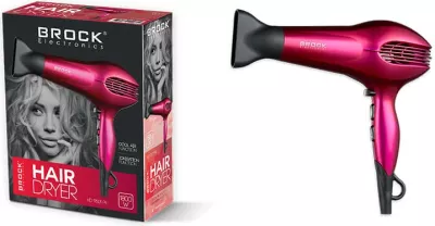 Tharëse flokësh Brock HD 9501 PK, 1800W, me jonizues, 2 nivele fuqie, 2 shpejtësi, ajër i ftohtë, rozë