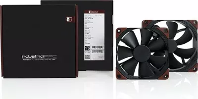 Fan kasë NOCTUA NF-F12 industrialPPC-2000, 120mm, 2000RPM, 3-pin, IP52, Zi/Kafe