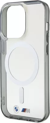 Mbështjellës BMW Silver Ring MagSafe për iPhone 14 Pro 6.1", Transparent