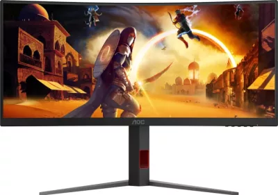 Monitor gaming AOC CU34G4 34" WQHD 3440x1440 180Hz 1ms HDR10 i lakuar, i zi/kuq