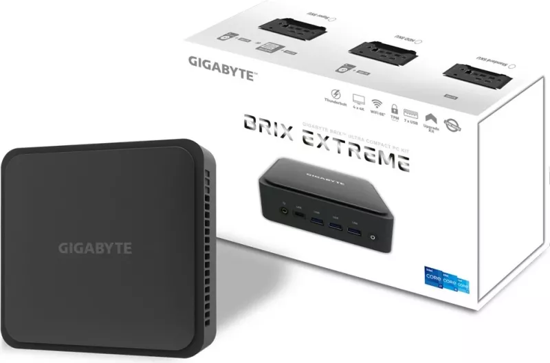 Mini PC Gigabyte GB-BEI3H-1220, M.2, PCI Express, Serial ATA, Ethernet LAN, Wi-Fi 6E, e zezë