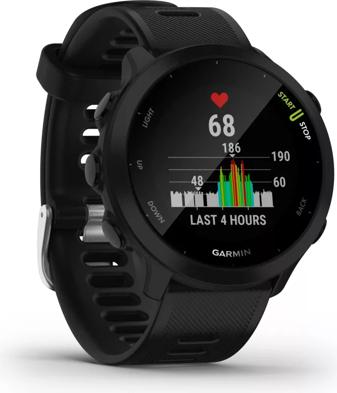 Smartwatch Garmin Forerunner 55, GPS, 2.64 cm, e zezë
