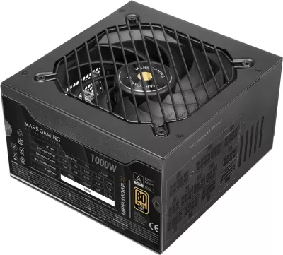 Kasë furnizimi me rrymë TACENS Mars Gaming MPB1000PSI, 1000W, 80 PLUS Gold, e zezë