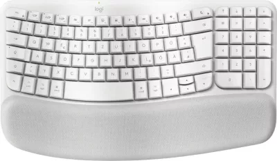Tastierë Logitech Wave Keys për Mac, Full-size, Wireless, Bluetooth, Membranë, QWERTZ, Bardhë