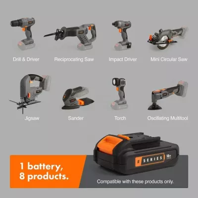 Bateri VONHAUS E-Series MPN 3500161 18V 1.5Ah Li-ion me indikator, e zezë/portokalli
