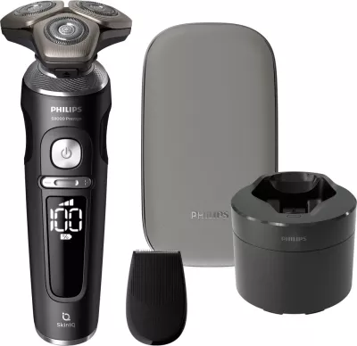Makinë rroje, Philips, S9000 Prestige SP9840/32, elektrike me koka rrotulluese, ekran dixhital, pa kabllo, e zezë