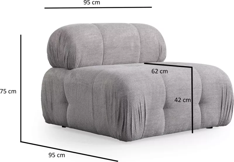 Karrige një vendëshe Atelier del Sofa Petite O1, gri e çelët