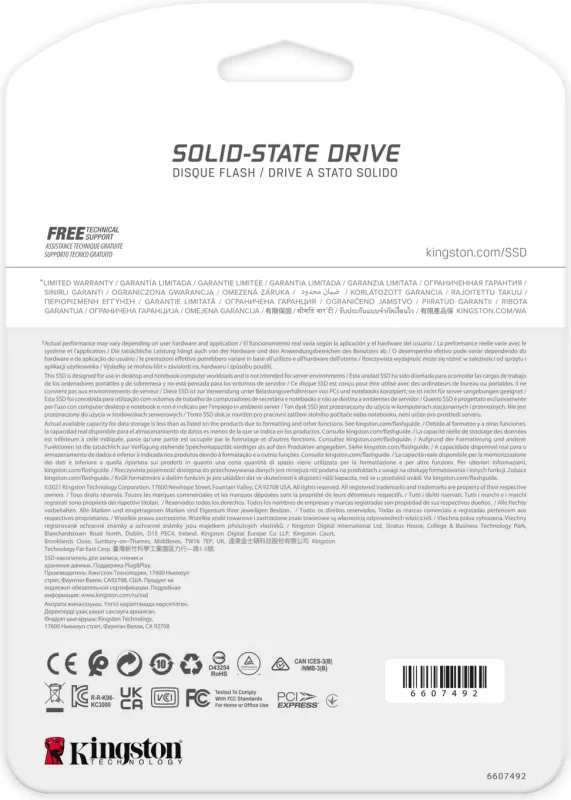 SSD Kingston FURY RENEGADE 500 GB, M.2, 7300 MB/s