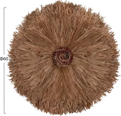 Dekor muri i rrumbullakët ABOR, fibra sisali natyrale, FH4717, 60cm