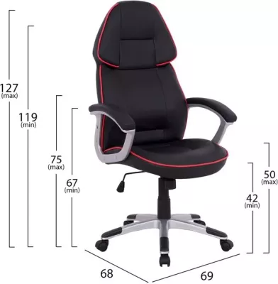 Karrige gaming FH1007.01, e zezë