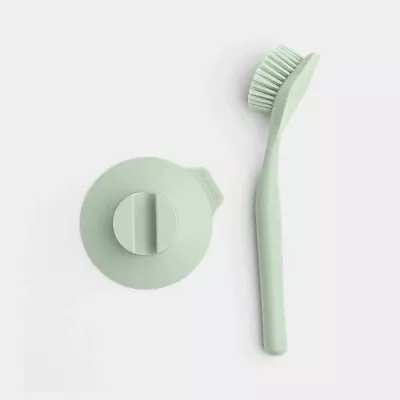 Furçë për enë Brabantia SinkSide 215780 me mbajtëse thithëse, me gërvishtës, mint