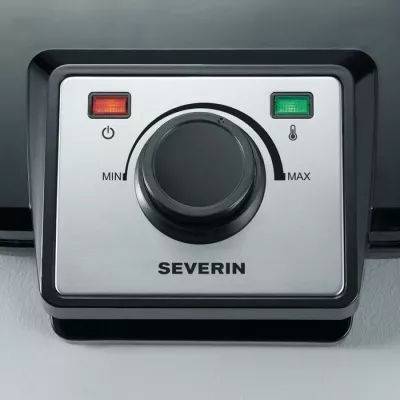Aparat për waffle dyshe, Severin WA2106, 1200W, temperaturë e rregullueshme, veshje jo-ngjitëse, i zi