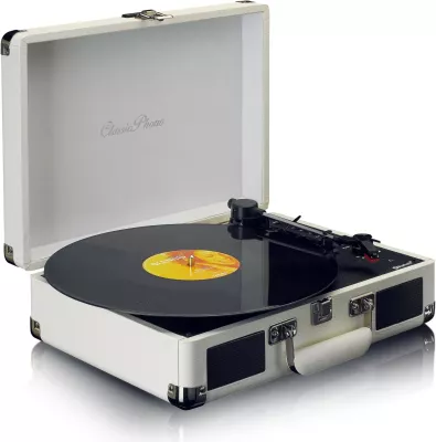 Gramafon Lenco TT-115, Bluetooth, 2 altoparlantë, USB, krem